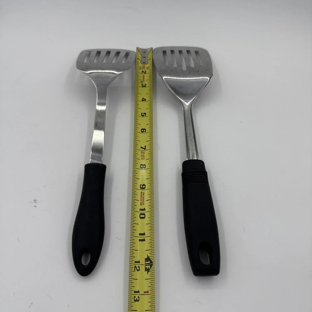 Lot Of Two Stainless Steel Spatulas With Slotted Heads